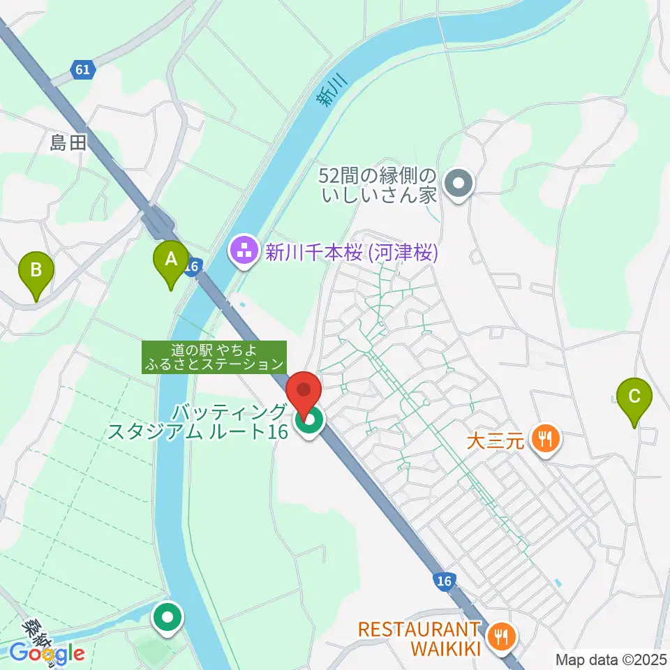 島村楽器ピアノショールーム八千代店周辺のカフェ一覧地図