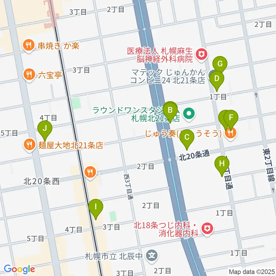 札幌スタジオミルク周辺のカフェ一覧地図