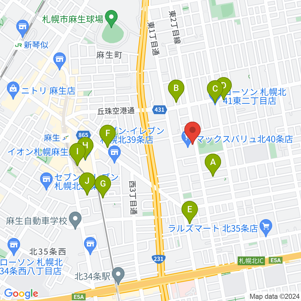 スタジオタイラー周辺のカフェ一覧地図