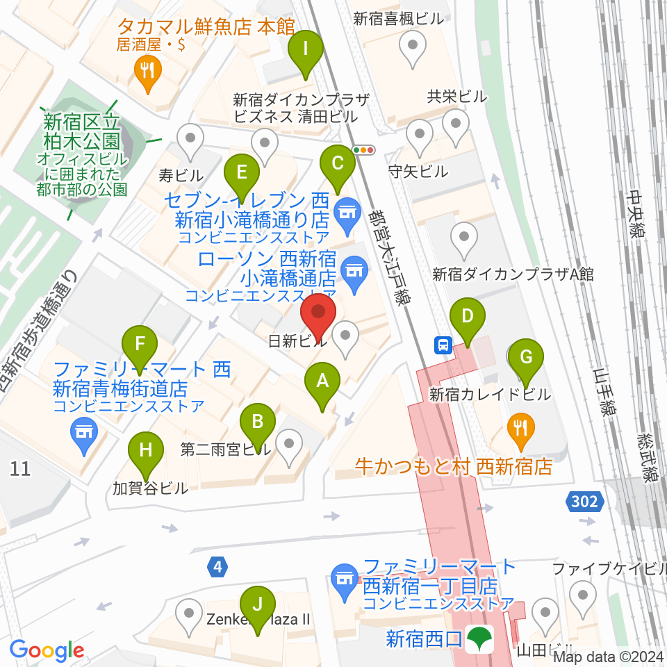 サウンドスタジオノア 新宿店周辺のカフェ一覧地図
