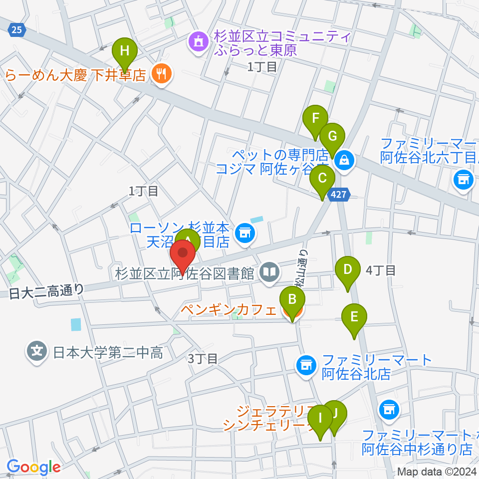 studio Zot周辺のカフェ一覧地図