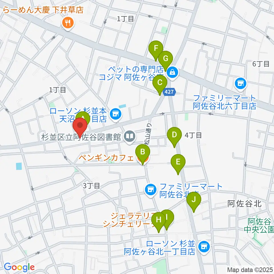 studio Zot周辺のカフェ一覧地図