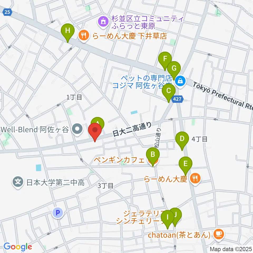 studio Zot周辺のカフェ一覧地図