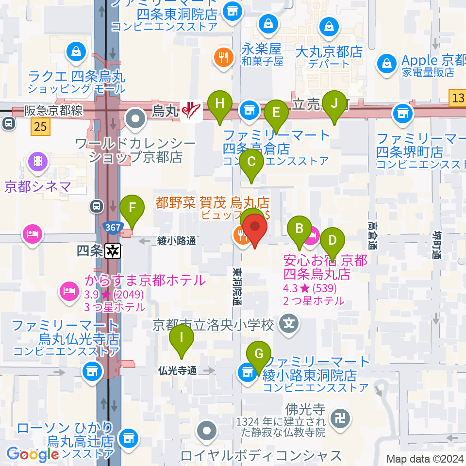 今井音楽スタジオ周辺のカフェ一覧地図