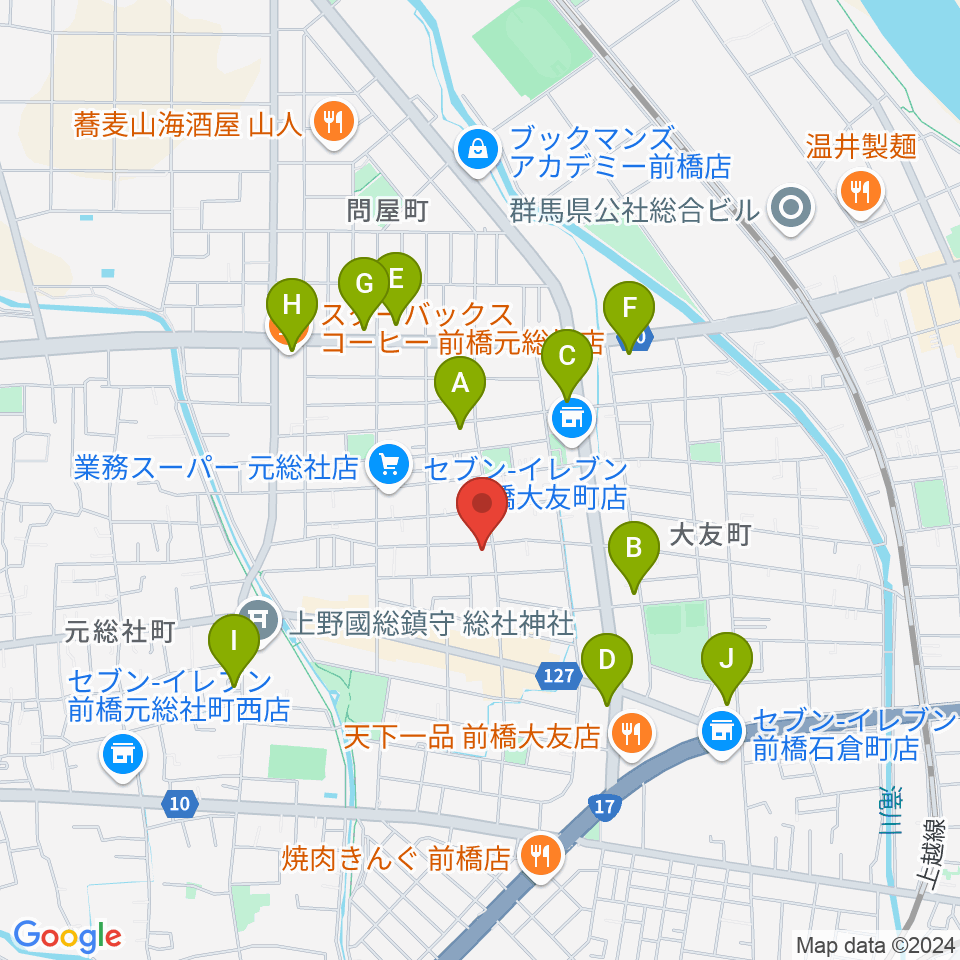 夢スタジオ周辺のカフェ一覧地図