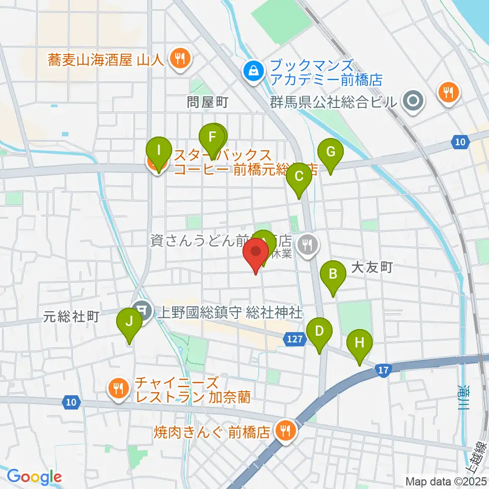 夢スタジオ周辺のカフェ一覧地図
