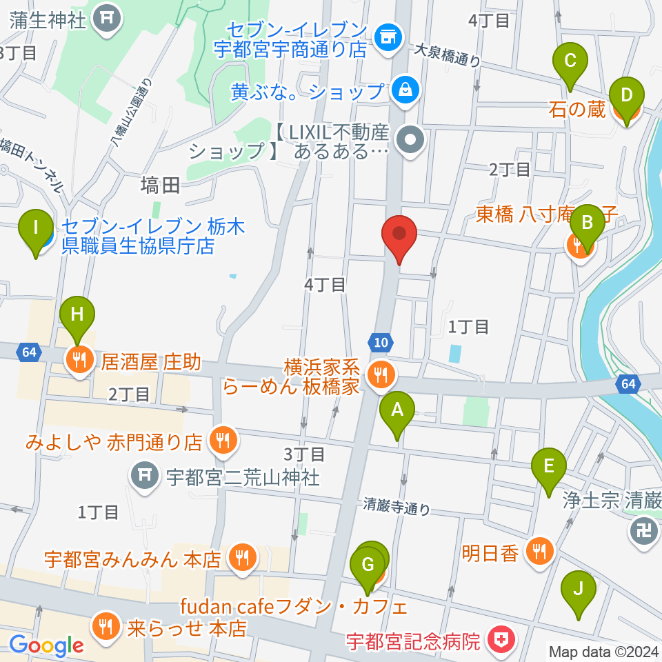 BEAT CLUB STUDIO周辺のカフェ一覧地図