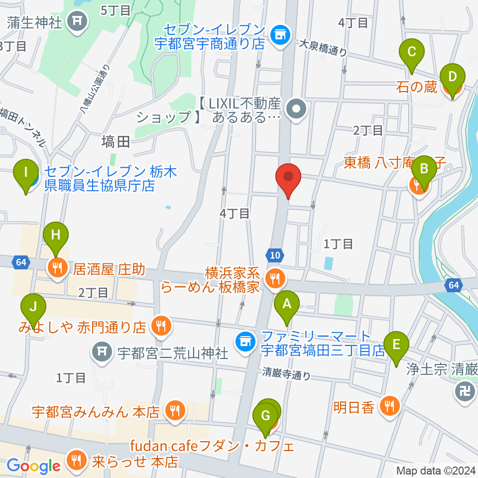 BEAT CLUB STUDIO周辺のカフェ一覧地図