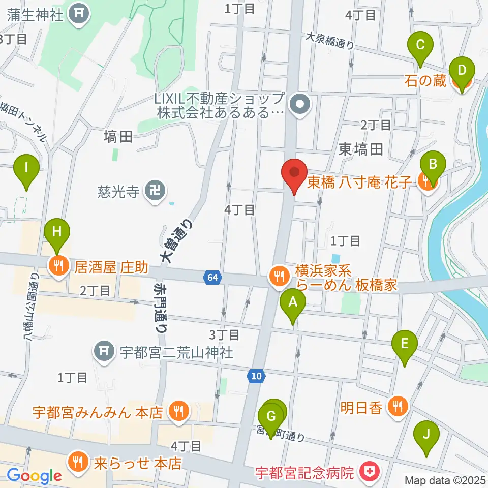 BEAT CLUB STUDIO周辺のカフェ一覧地図