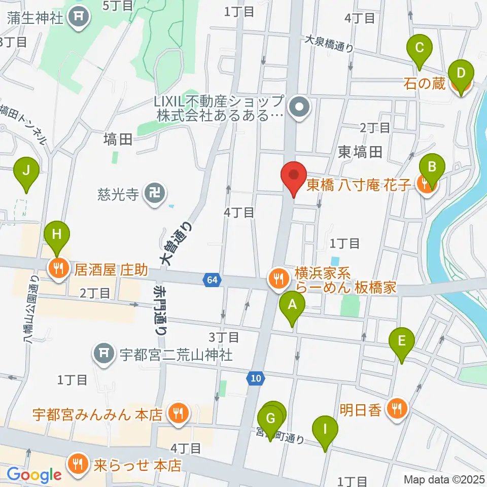 BEAT CLUB STUDIO周辺のカフェ一覧地図