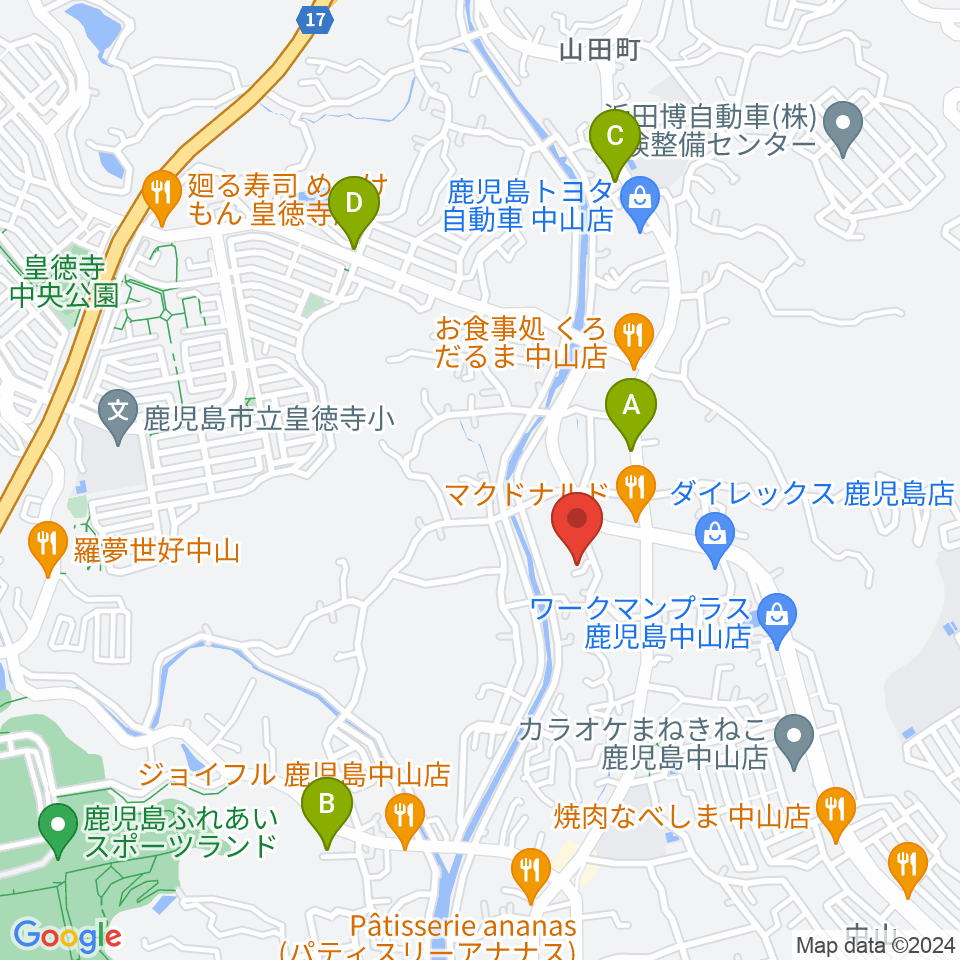 チンパンジースタジオ周辺のカフェ一覧地図