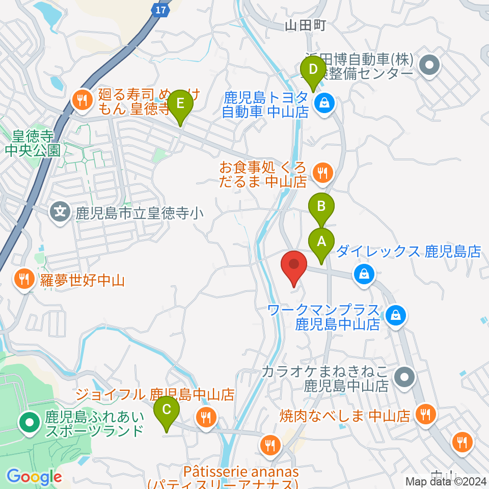 チンパンジースタジオ周辺のカフェ一覧地図