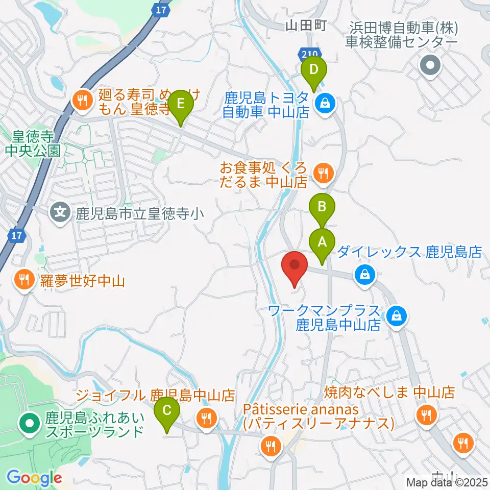 チンパンジースタジオ周辺のカフェ一覧地図