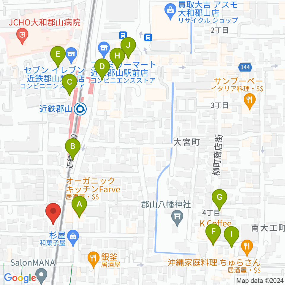 NMGレコーディングスタジオ周辺のカフェ一覧地図