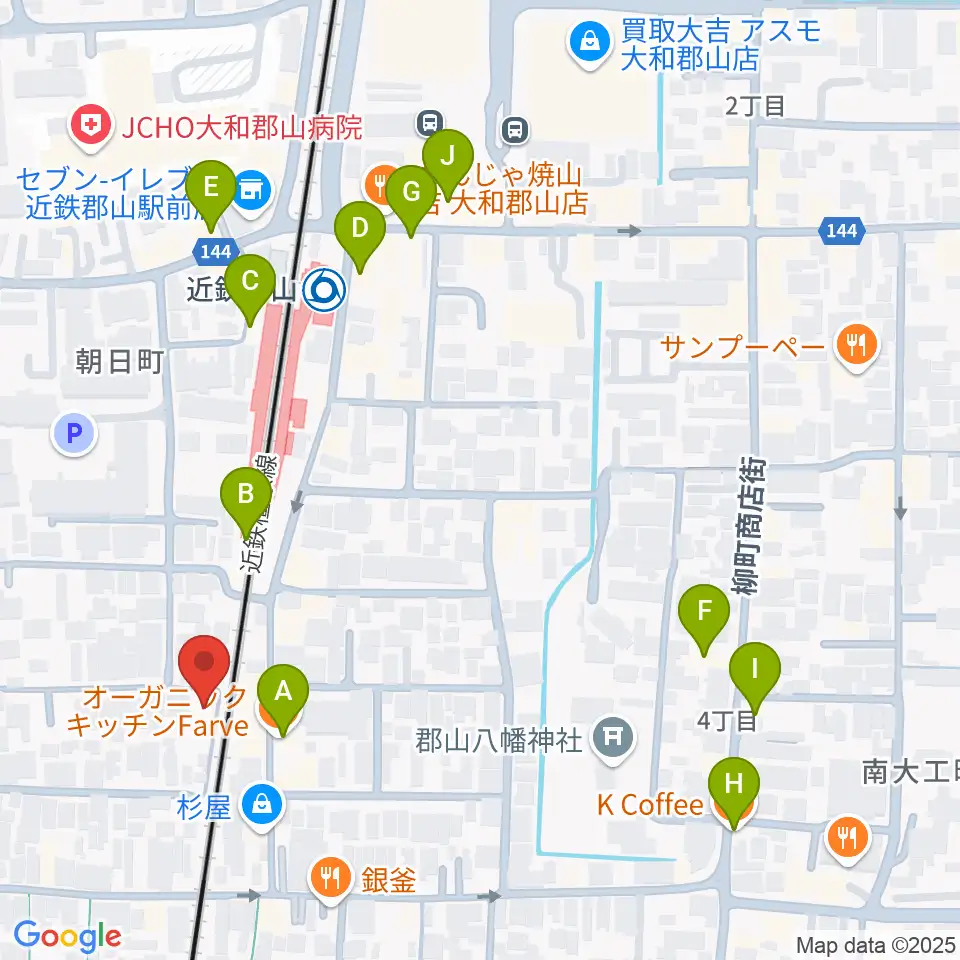 NMG studio周辺のカフェ一覧地図