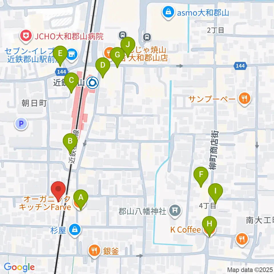 NMG studio周辺のカフェ一覧地図