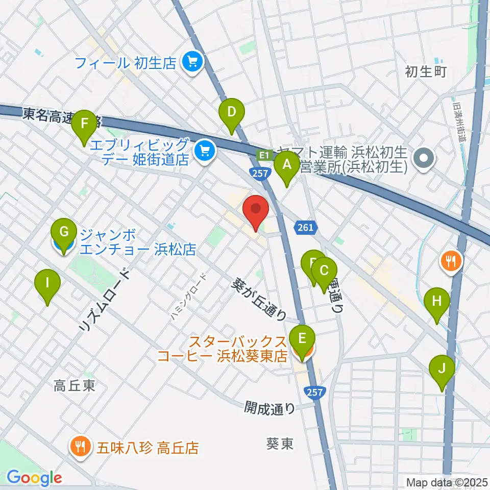 アオイ楽器店 葵町センター周辺のカフェ一覧地図
