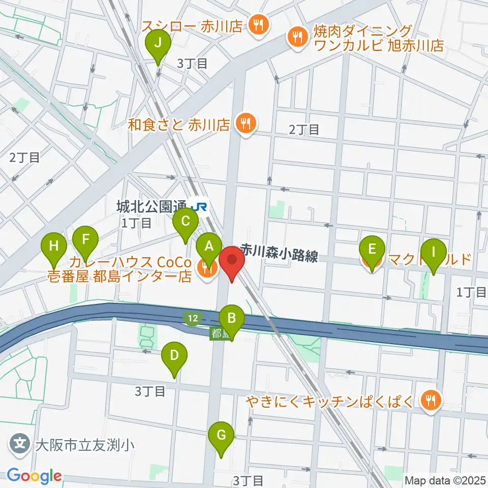 都島L-WISE周辺のカフェ一覧地図