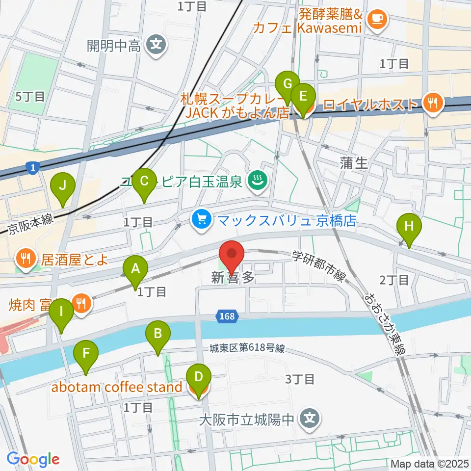 STEEL BOX周辺のカフェ一覧地図