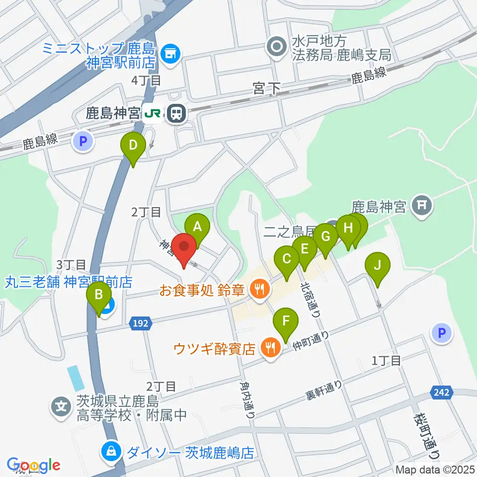 ミュージックショップ ボブ周辺のカフェ一覧地図