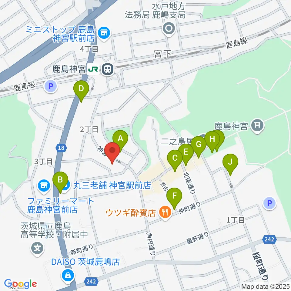 ミュージックショップ ボブ周辺のカフェ一覧地図