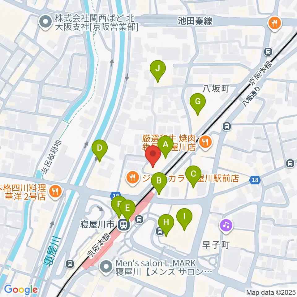 大東楽器 寝屋川店周辺のカフェ一覧地図