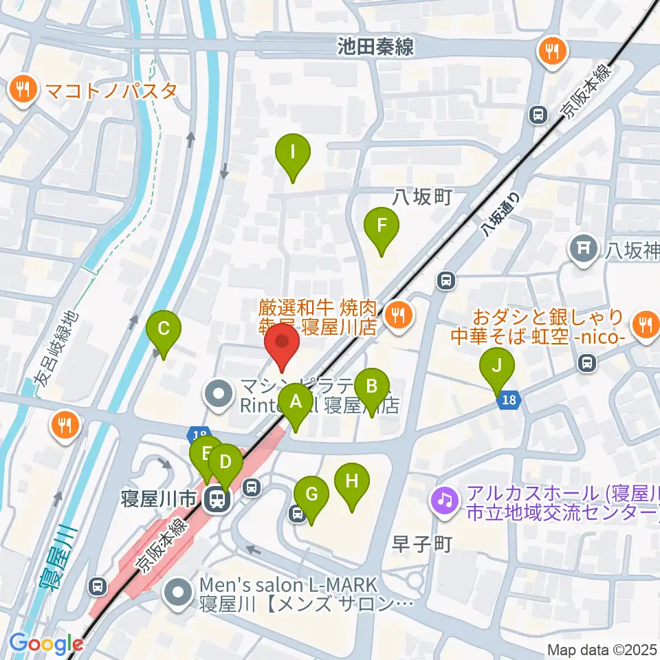 大東楽器 寝屋川店周辺のカフェ一覧地図