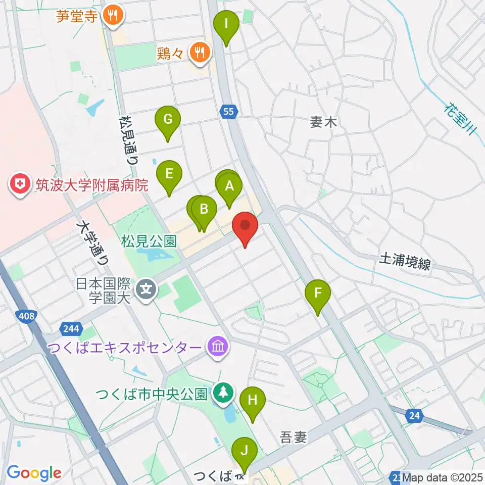 MUSIC PLANT つくば店周辺のカフェ一覧地図