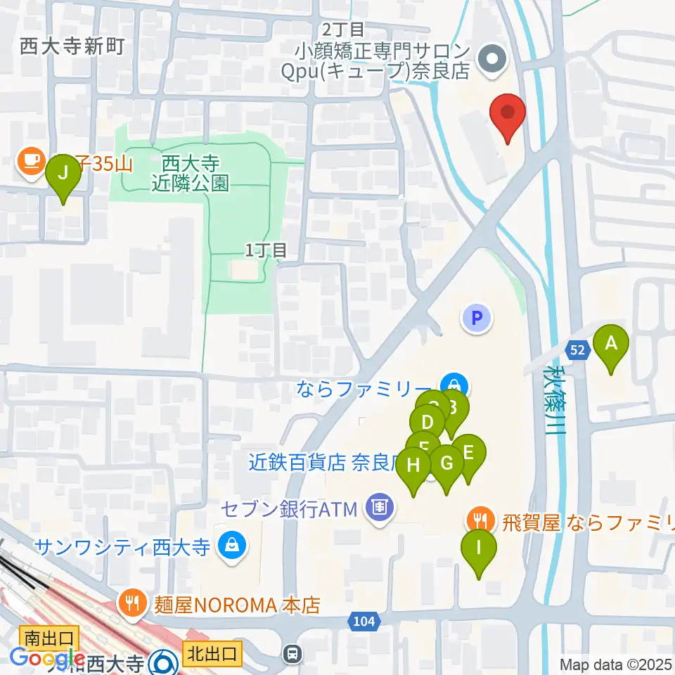 カワイ奈良ショップ周辺のカフェ一覧地図