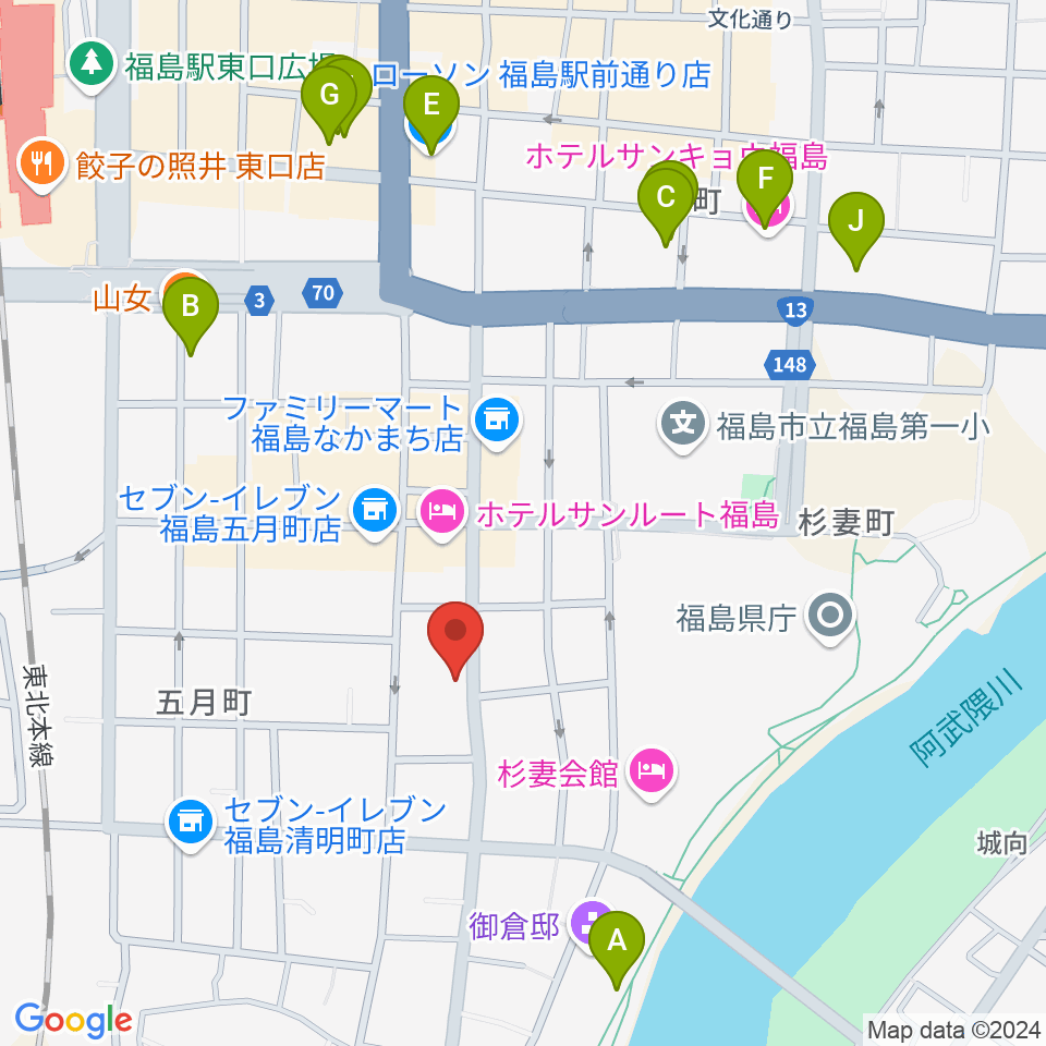 スタジオアイヴィー周辺のカフェ一覧地図