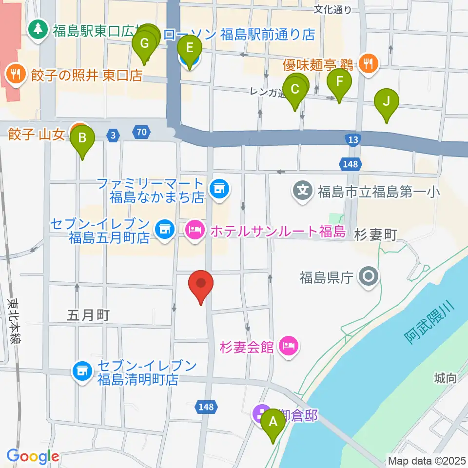 スタジオアイヴィー周辺のカフェ一覧地図