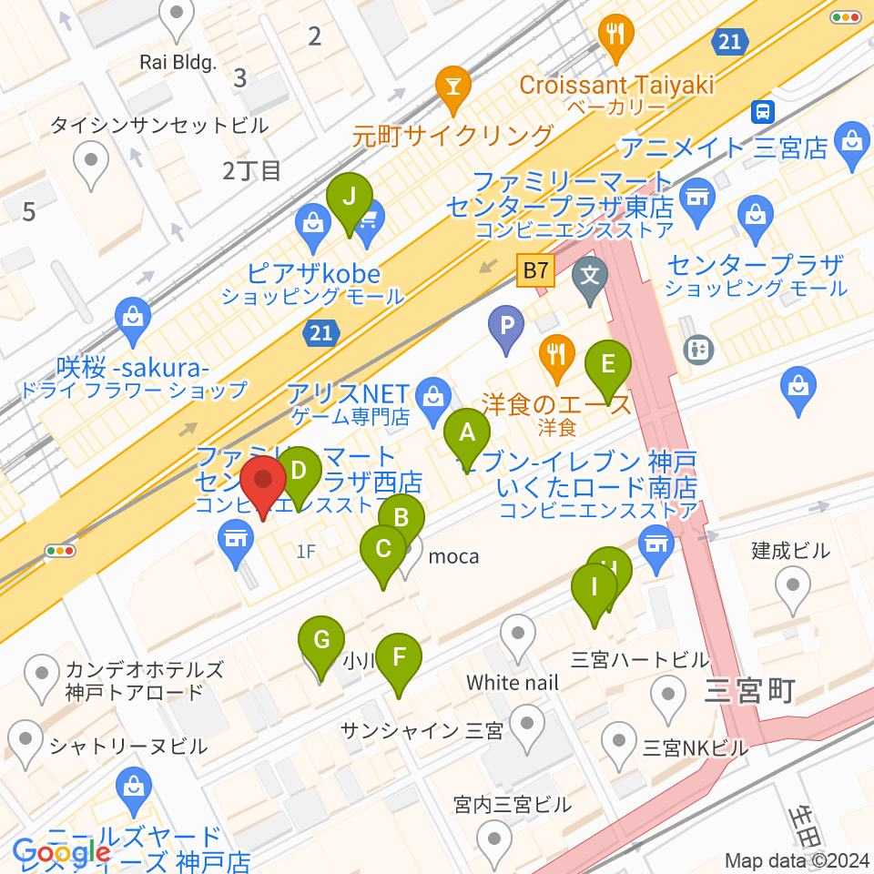 スタジオリードマン周辺のカフェ一覧地図