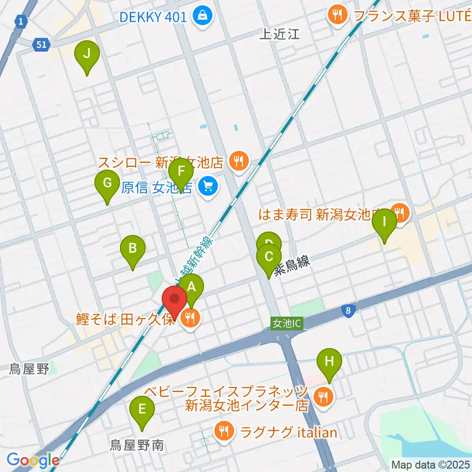 エヌトライブ周辺のカフェ一覧地図