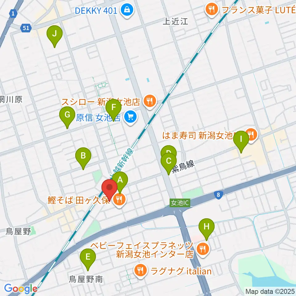 エヌトライブ周辺のカフェ一覧地図
