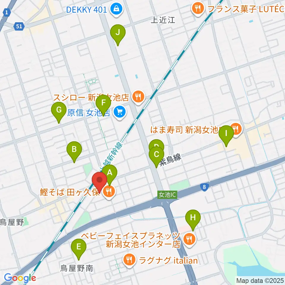 エヌトライブ周辺のカフェ一覧地図