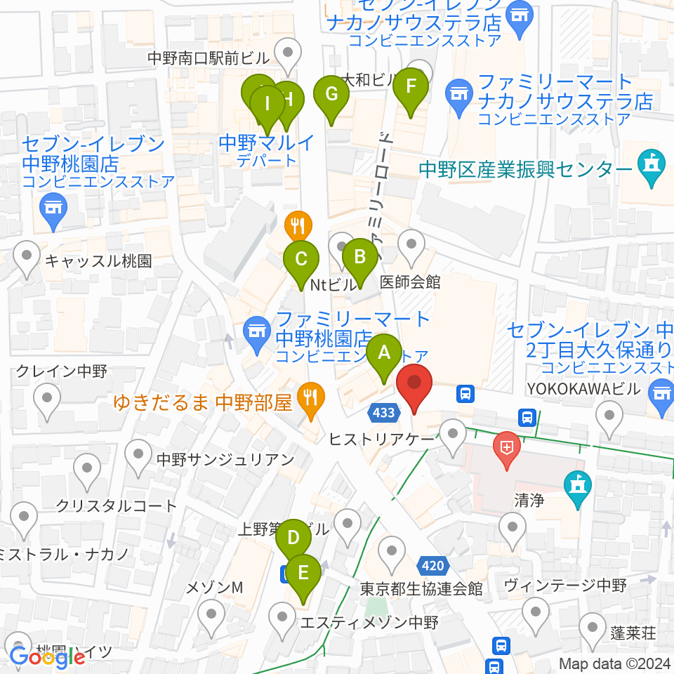 Volta Studio周辺のカフェ一覧地図