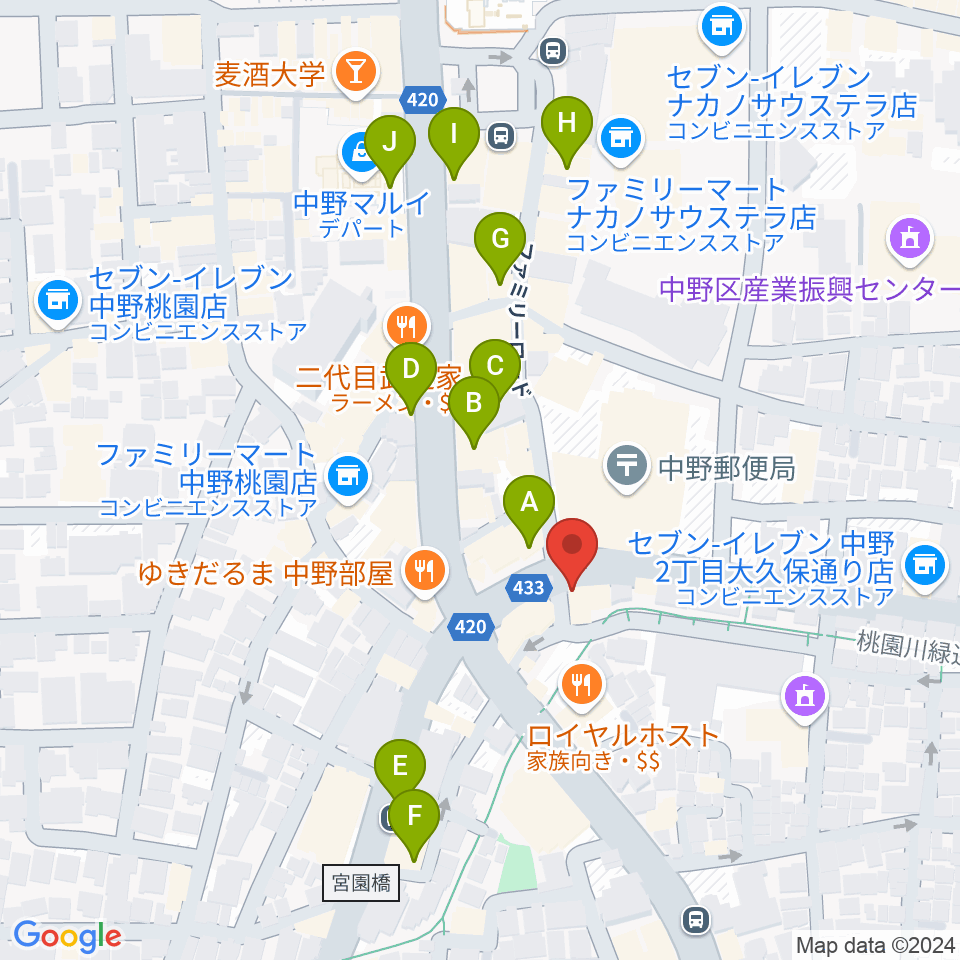 Volta Studio周辺のカフェ一覧地図