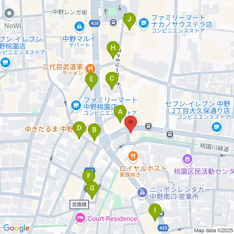 Volta Studio周辺のカフェ一覧地図