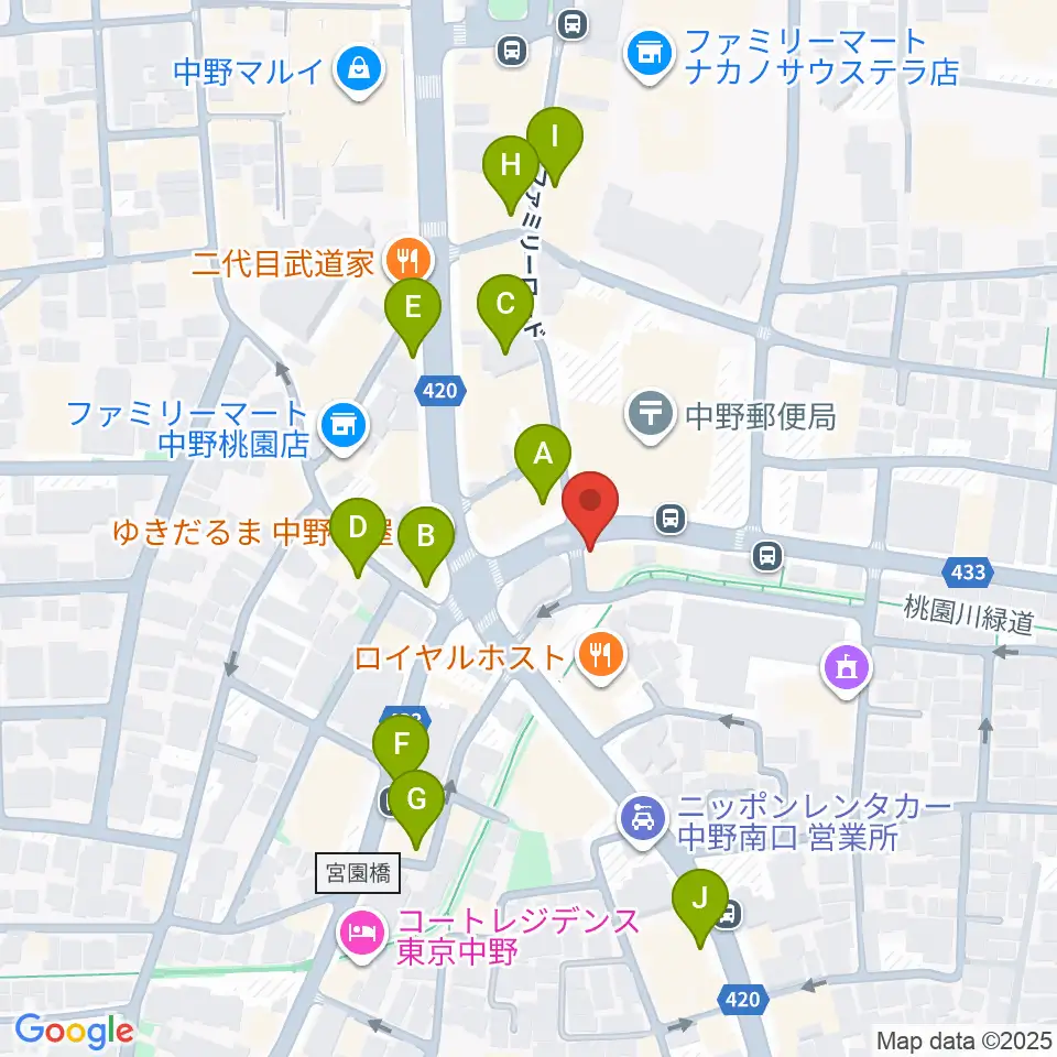 Volta Studio周辺のカフェ一覧地図