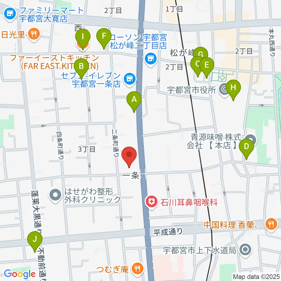 アンザイピアノテクニカル・エマ音楽院周辺のカフェ一覧地図