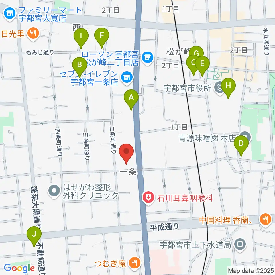 アンザイピアノテクニカル・エマ音楽院周辺のカフェ一覧地図