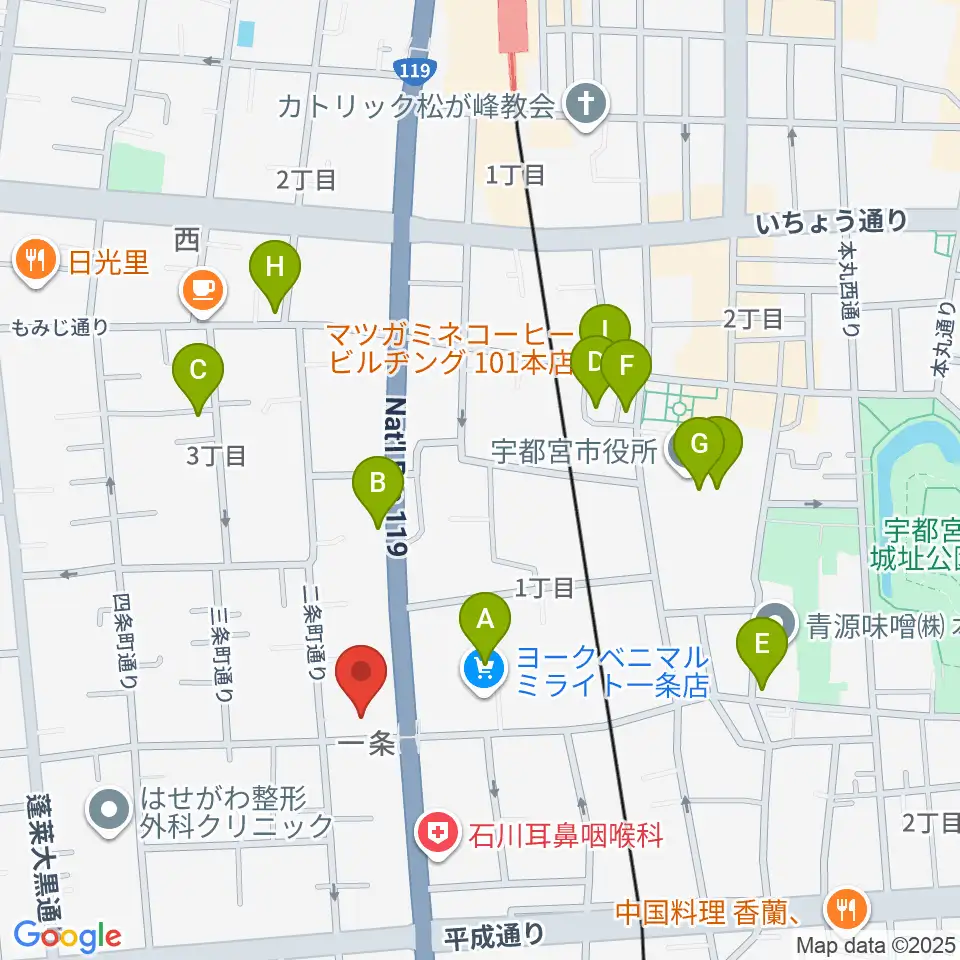 アンザイピアノテクニカル・エマ音楽院周辺のカフェ一覧地図