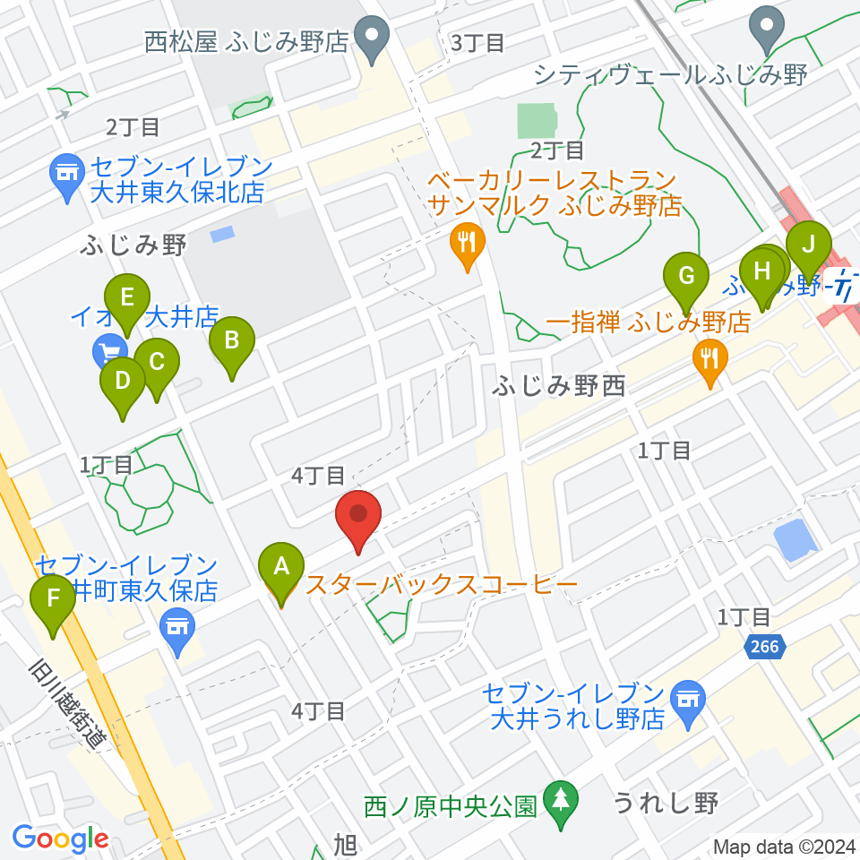 カワイふじみ野ショップ周辺のカフェ一覧地図