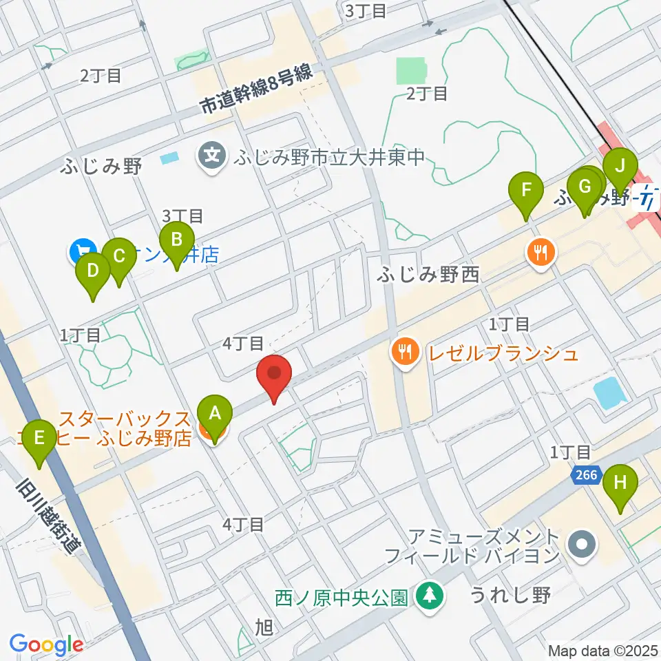 カワイふじみ野ショップ周辺のカフェ一覧地図