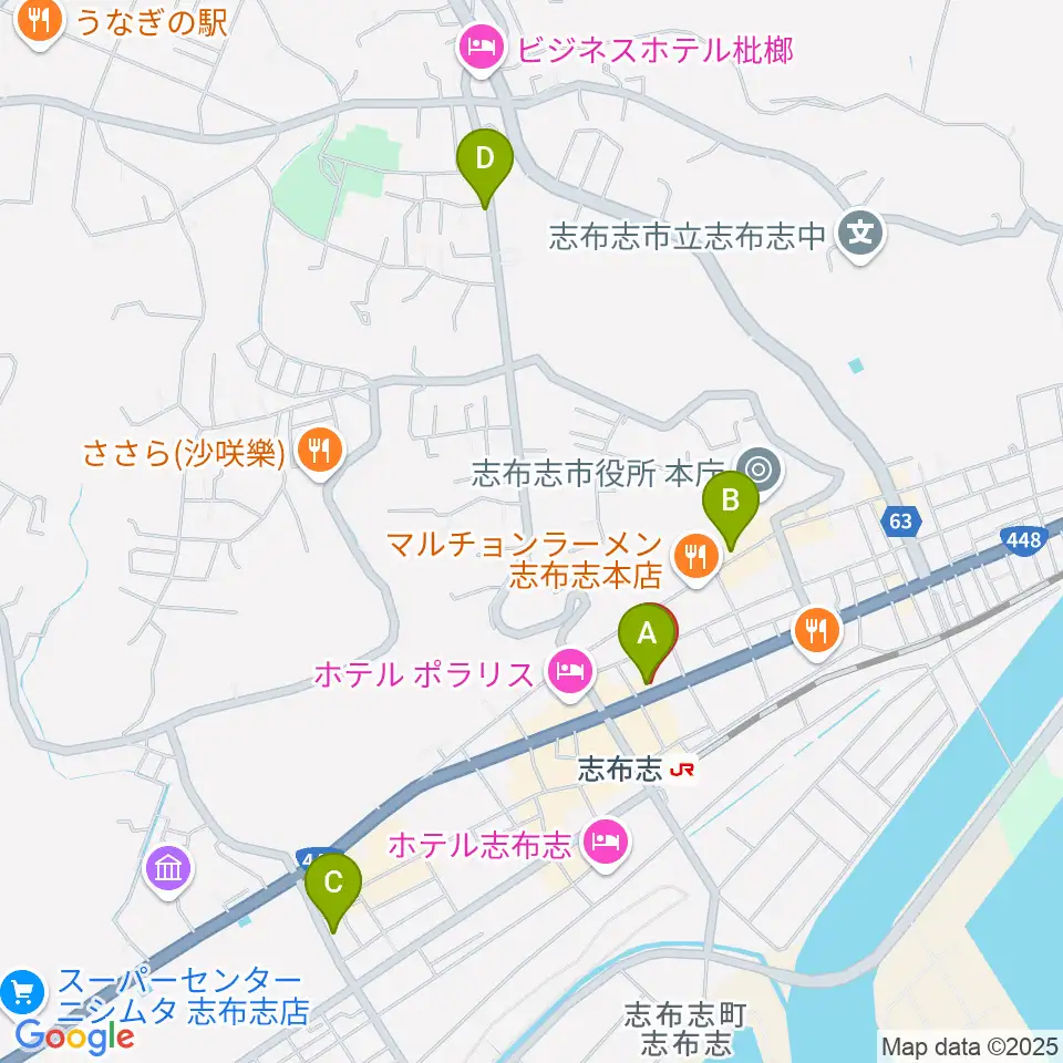 島津楽器スタジオ周辺のカフェ一覧地図
