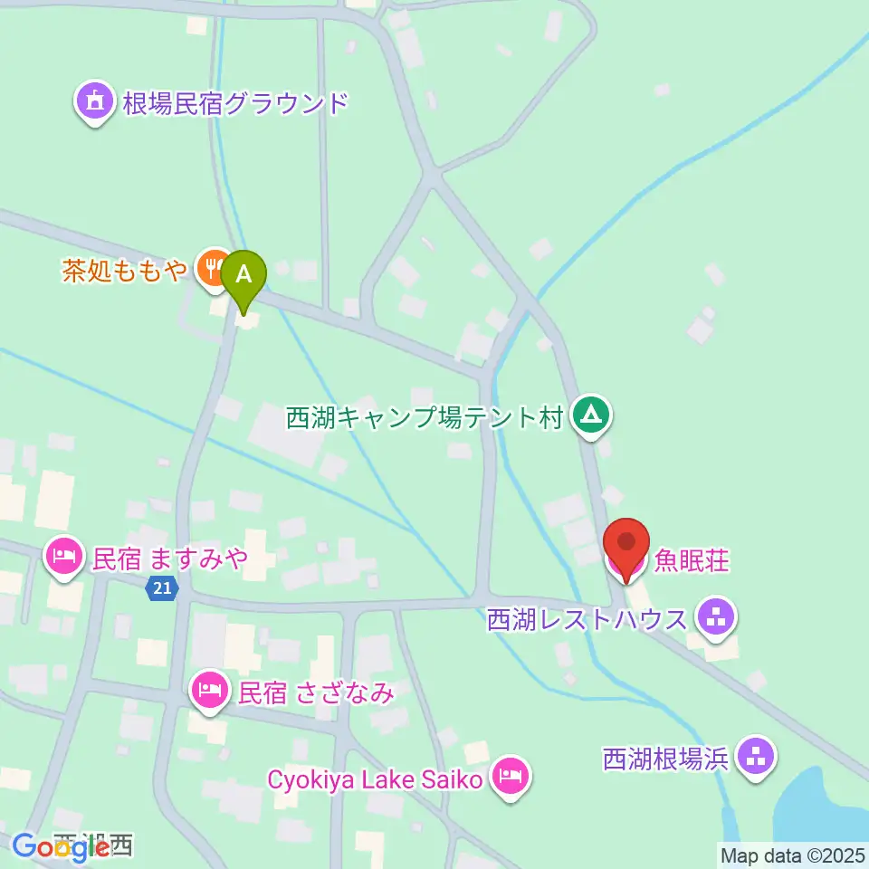 魚眠荘周辺のカフェ一覧地図