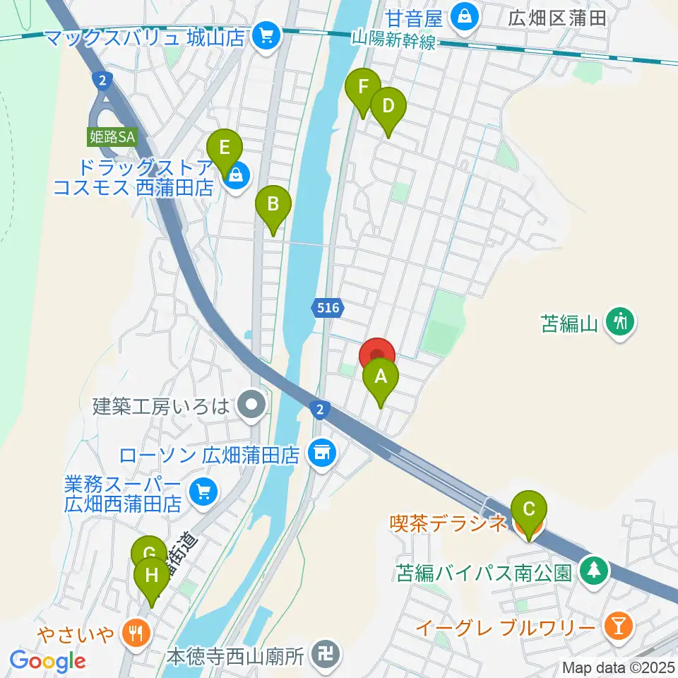 ルフォンク周辺のカフェ一覧地図