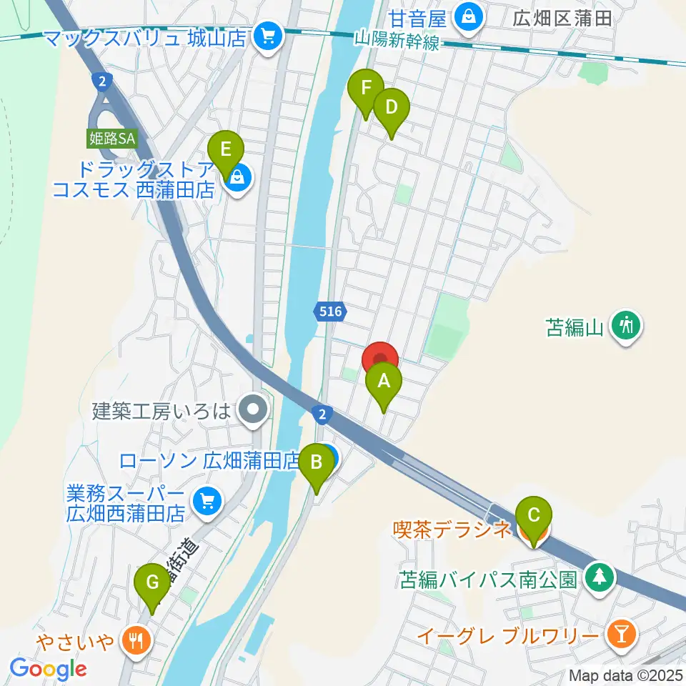 ルフォンク周辺のカフェ一覧地図