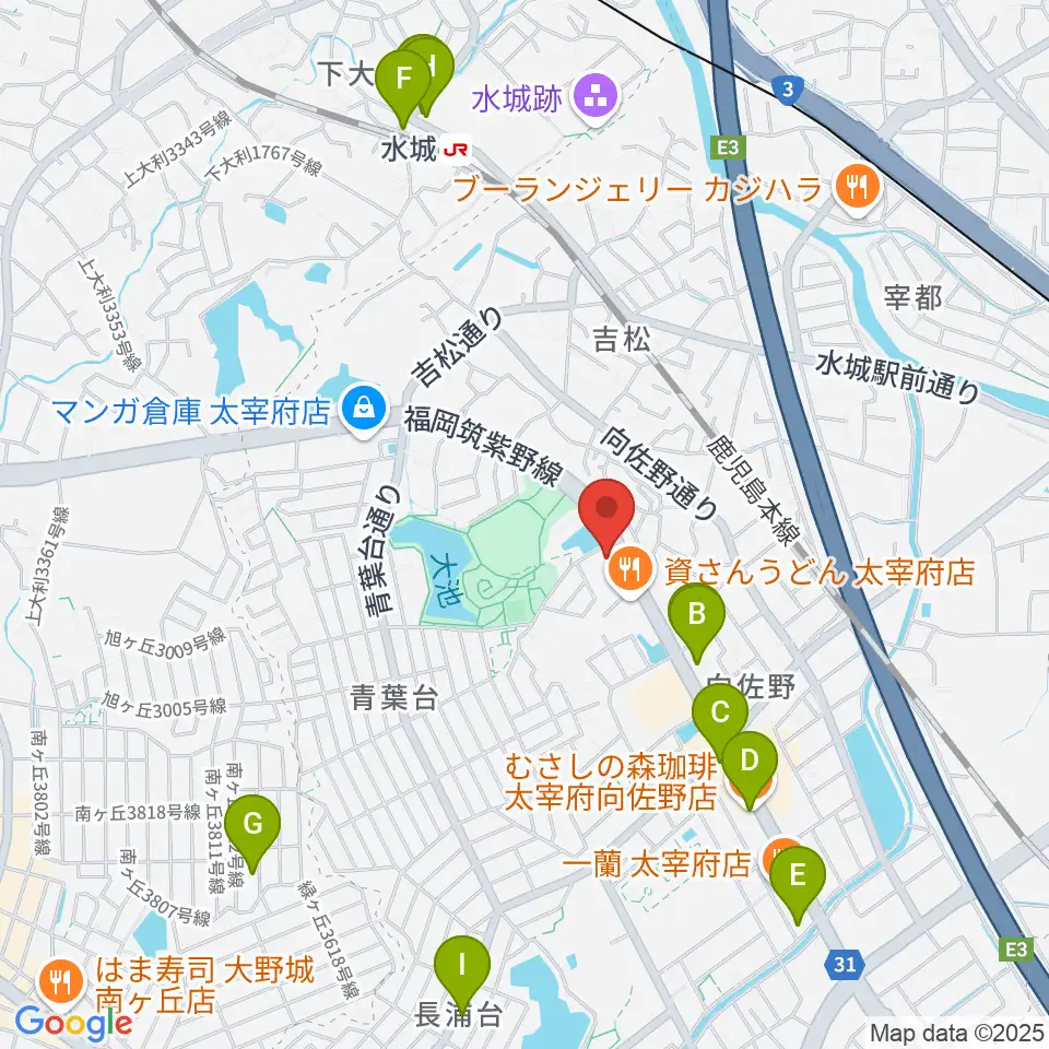 カワイ福岡周辺のカフェ一覧地図