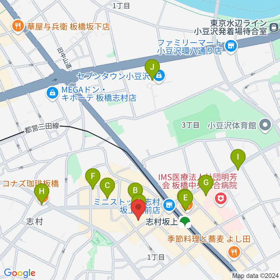 板橋ミュージックセンター周辺のカフェ一覧地図